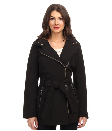 michael kors black zip front|michael michael kors asymmetrical zip coat black .